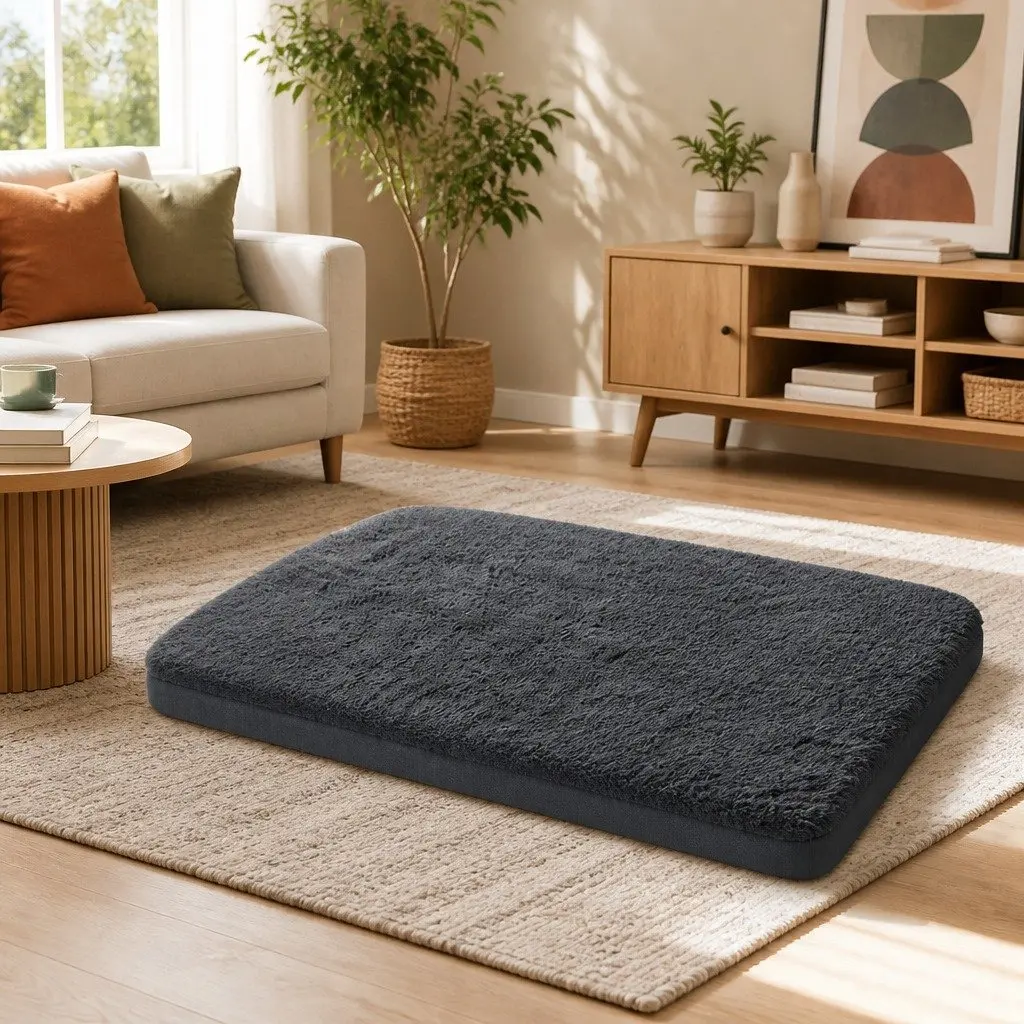 Pet Bed Calming Extra Large Soft Sofa Cushion Egg Crate Foam Grey