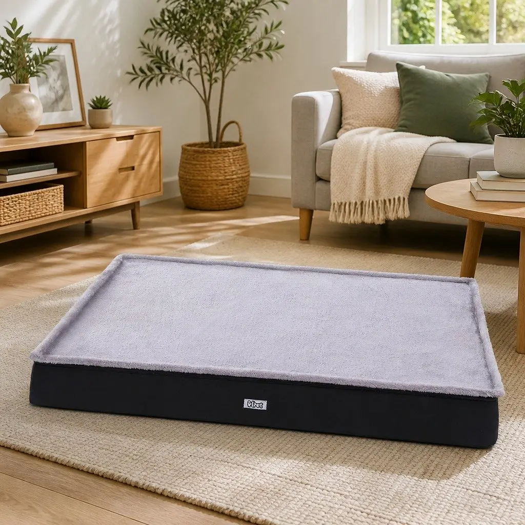 Pet Bed Dog Cat Large Calming Soft Sofa Foam Cushion Washable Cover Grey