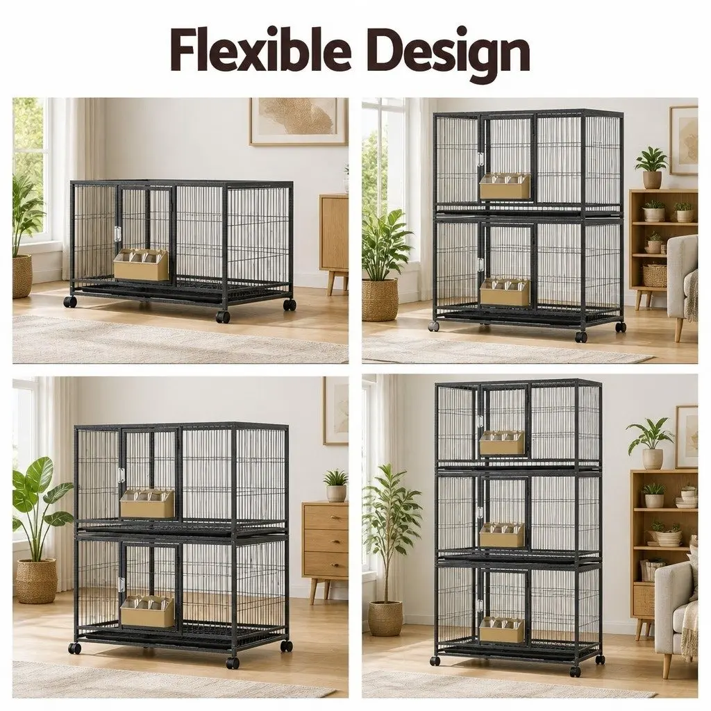 Large Bird Cage Aviary Parrot Budgie Canary Stand Black 60cm x 90.5cm x 172cm