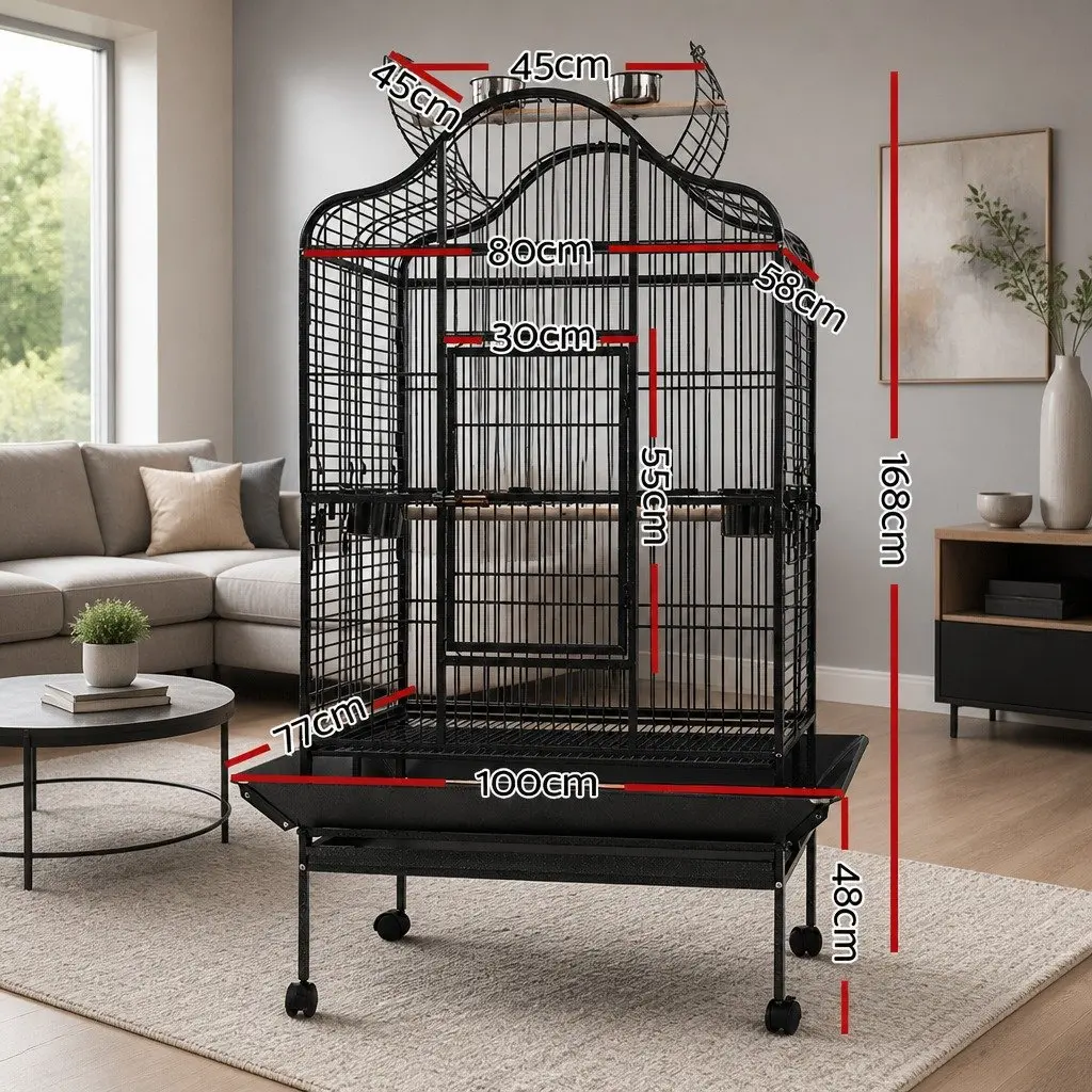 Large Bird Cage 168cm Aviary Open Top Heavy-Duty Wrought Iron Frame Parrot