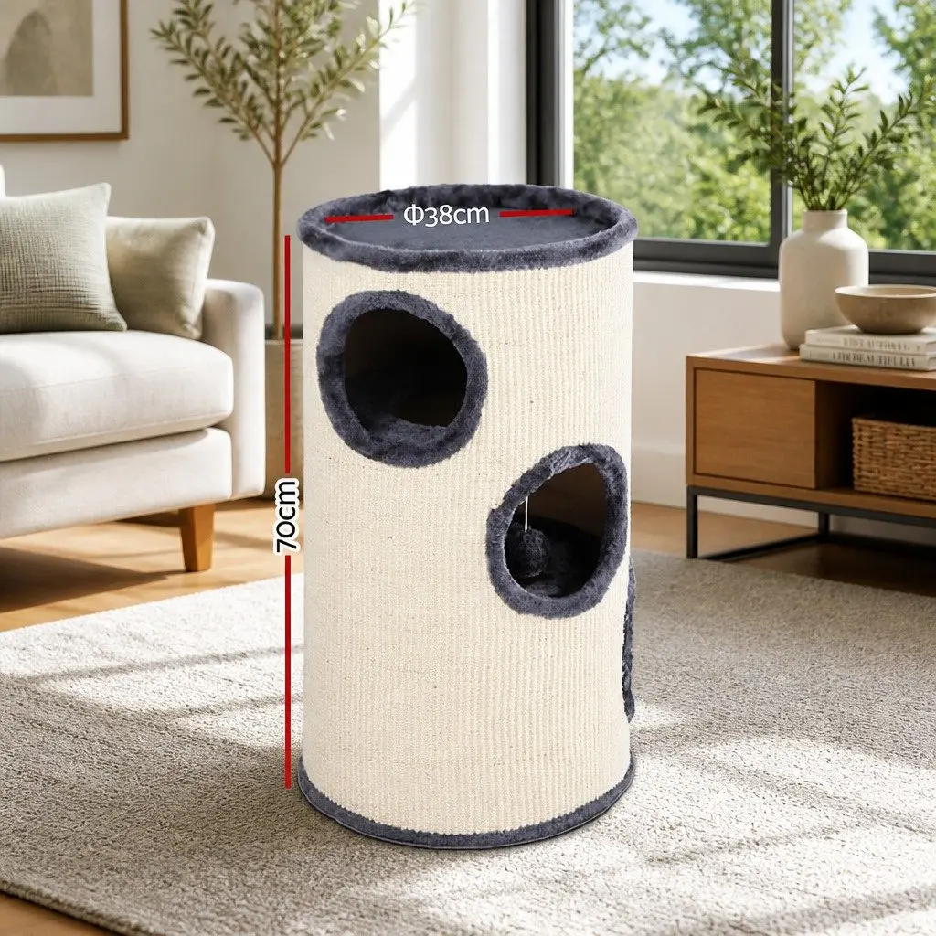Cat Tree Scratching Post Multi-Level Condo 70cm Grey