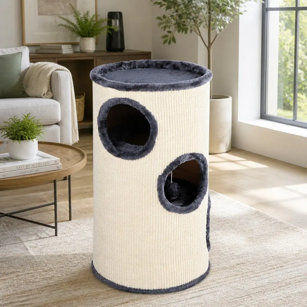 Cat Tree Scratching Post Multi-Level Condo 70cm Grey