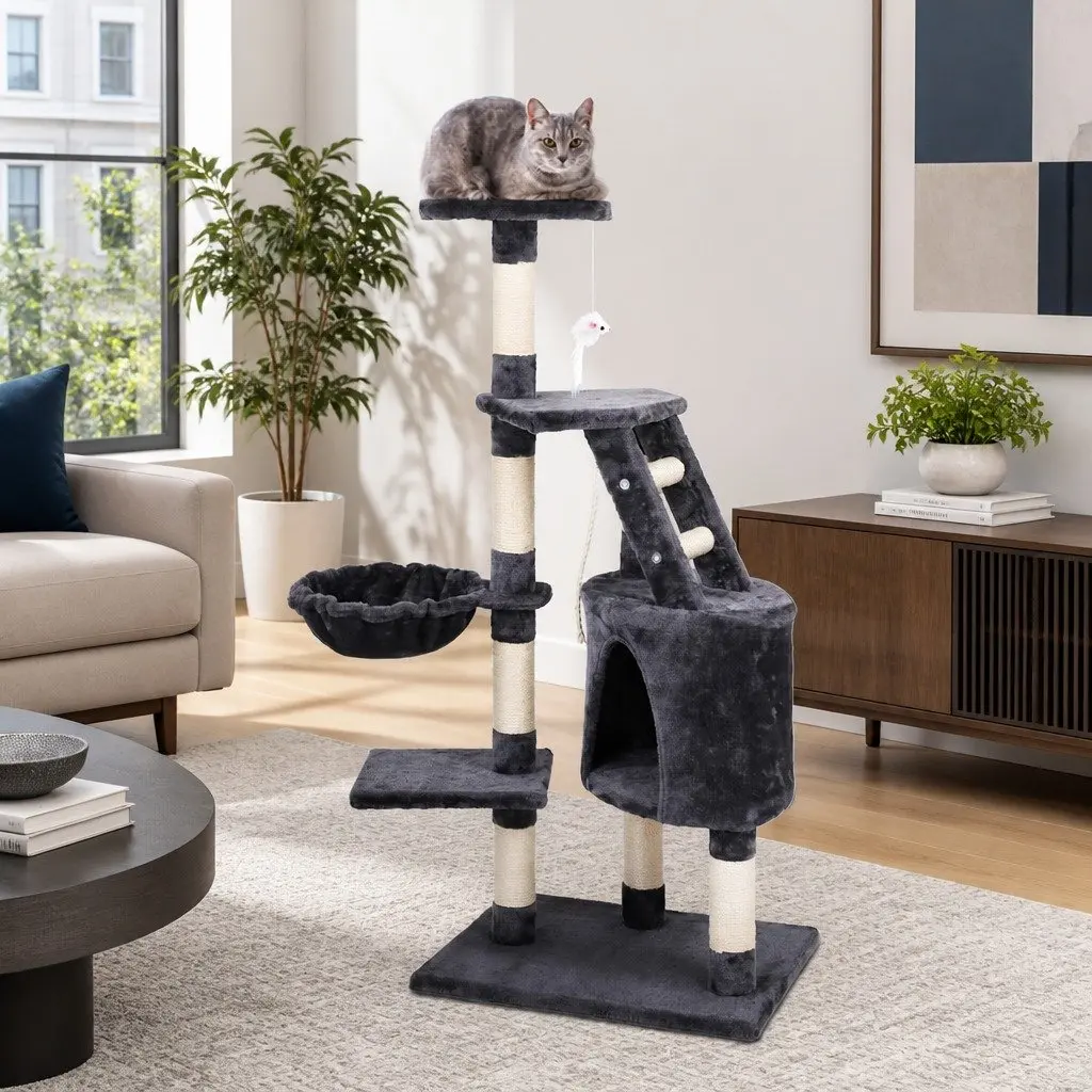 120cm Cat Tree with Hammock and Scratch Posts