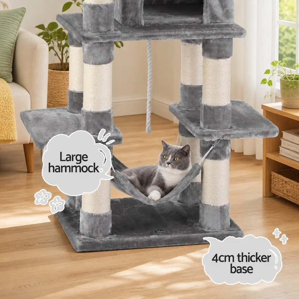Cat Tree 145cm Tower Scratching Post Condo House Multi-Level Climbing Frame