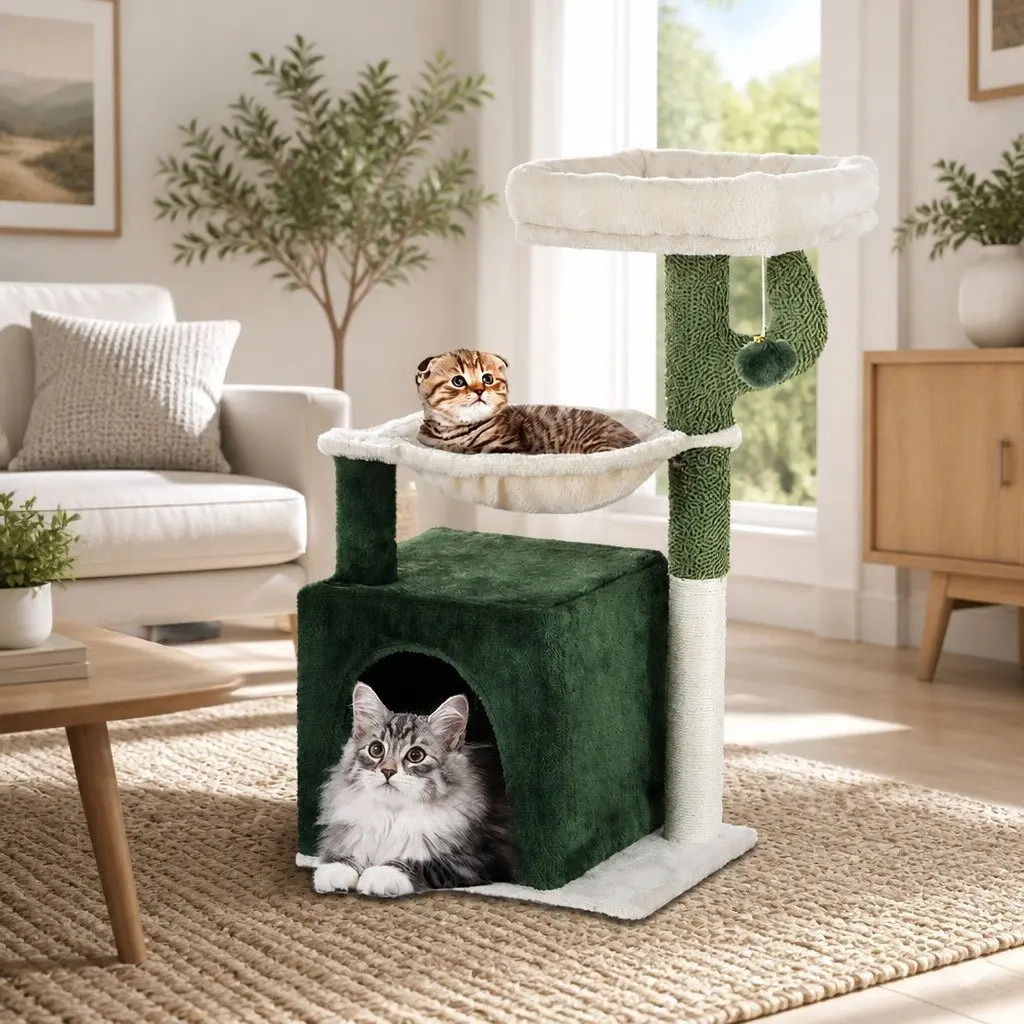 Multi-Level Cat Tower 78cm in Green