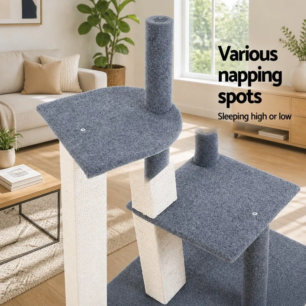 Cat Tree Scratching Post Multi-Level 124cm Grey