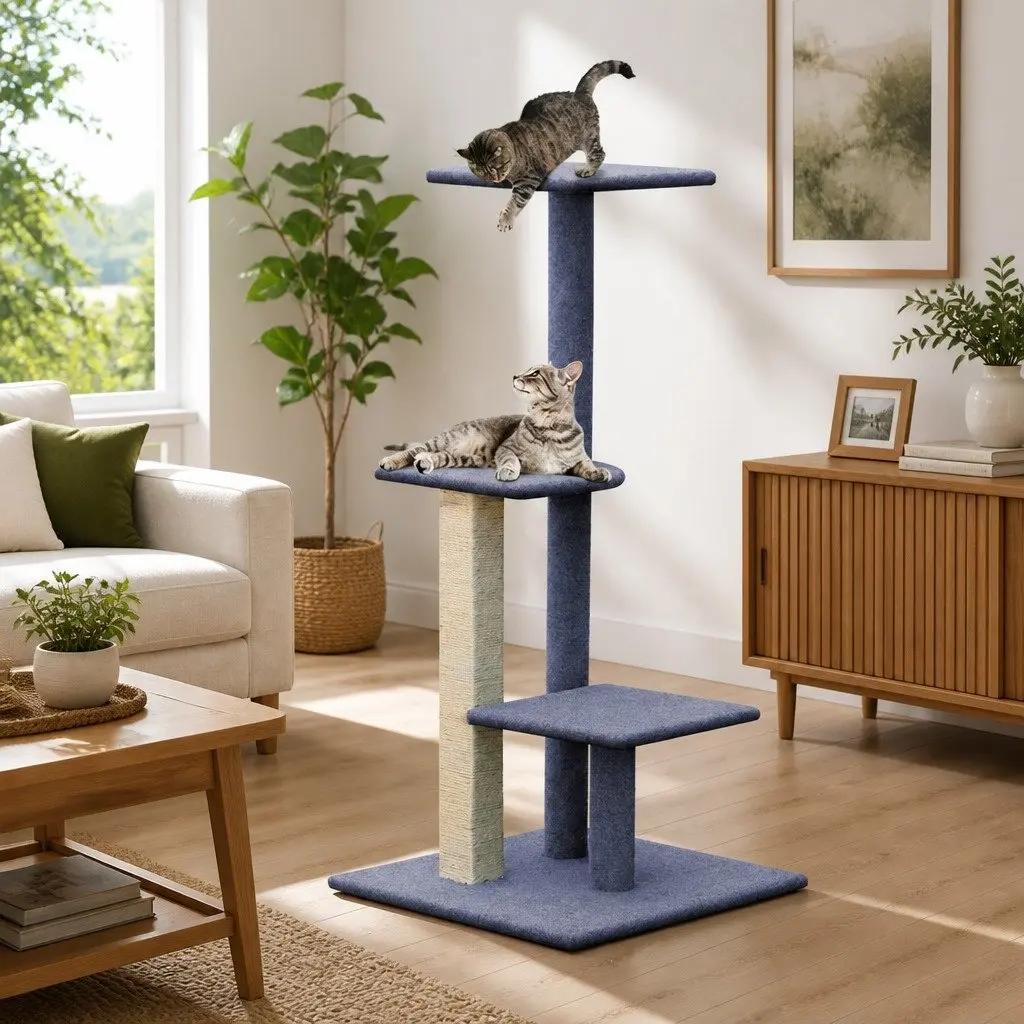 Cat Tree Scratching Post Multi-Level 124cm Grey