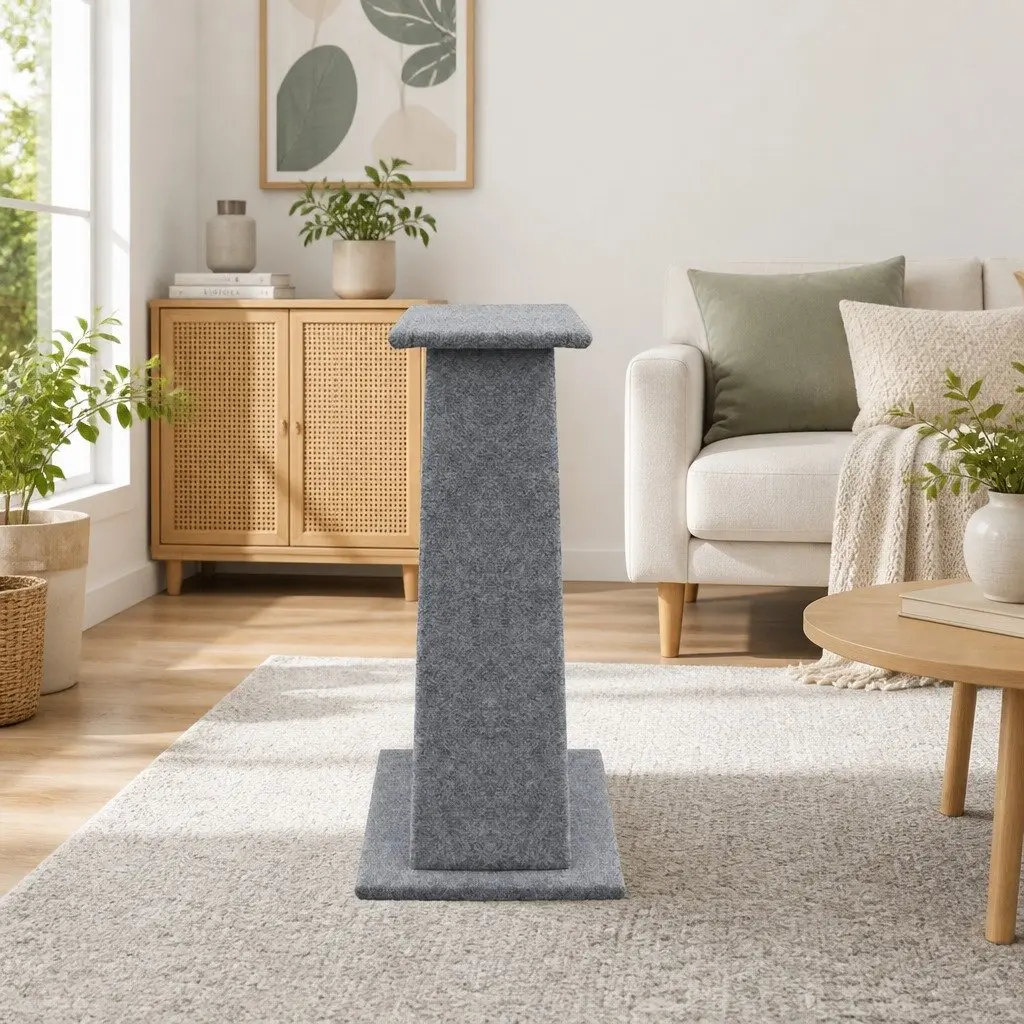 Cat Scratching Post Tower 82cm Grey Multi-Level Condo Tree Climbing House Ramp Perch