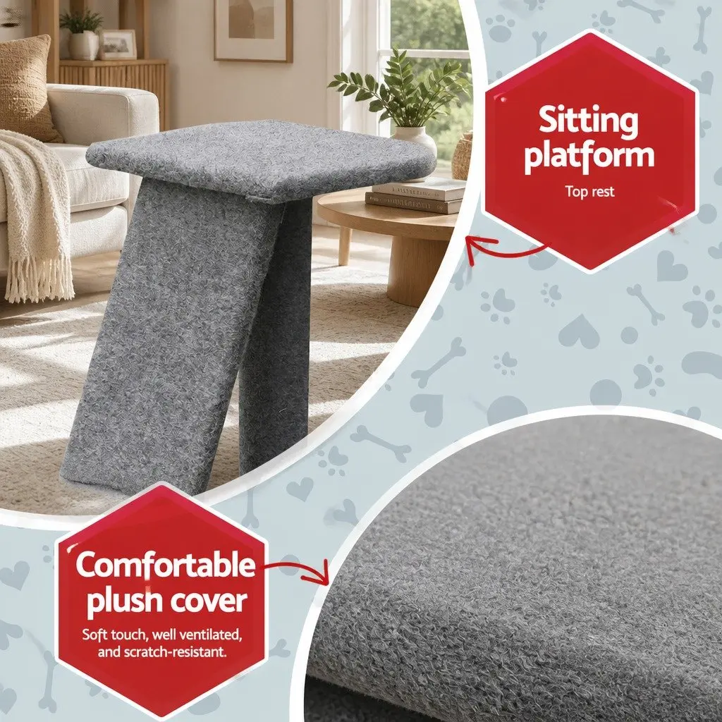 Cat Scratching Post Tower 82cm Grey Multi-Level Condo Tree Climbing House Ramp Perch