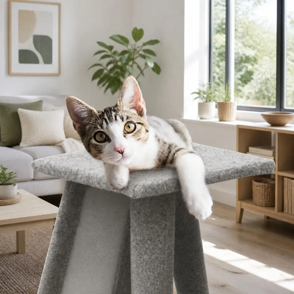 Cat Scratching Post Tower 82cm Grey Multi-Level Condo Tree Climbing House Ramp Perch