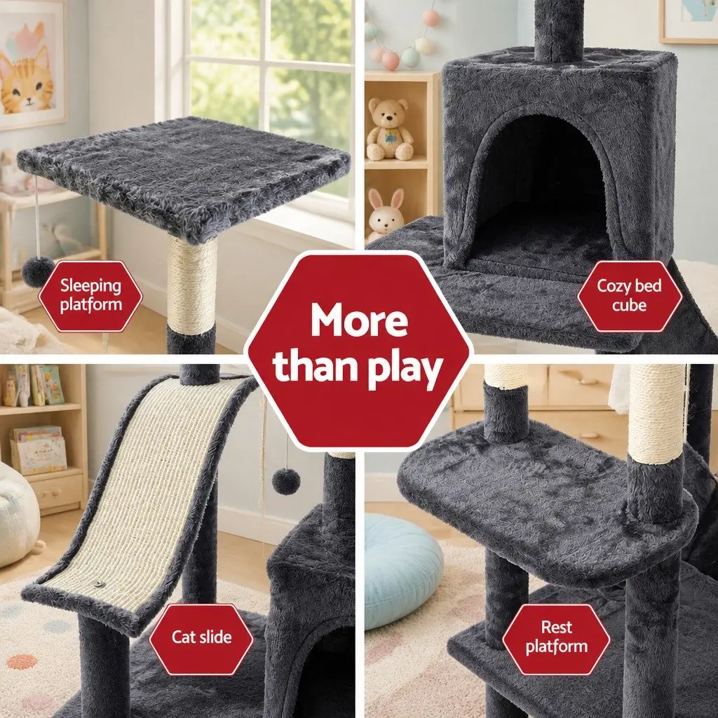 Cat Tree Scratching Post Tower 171cm Dark Grey
