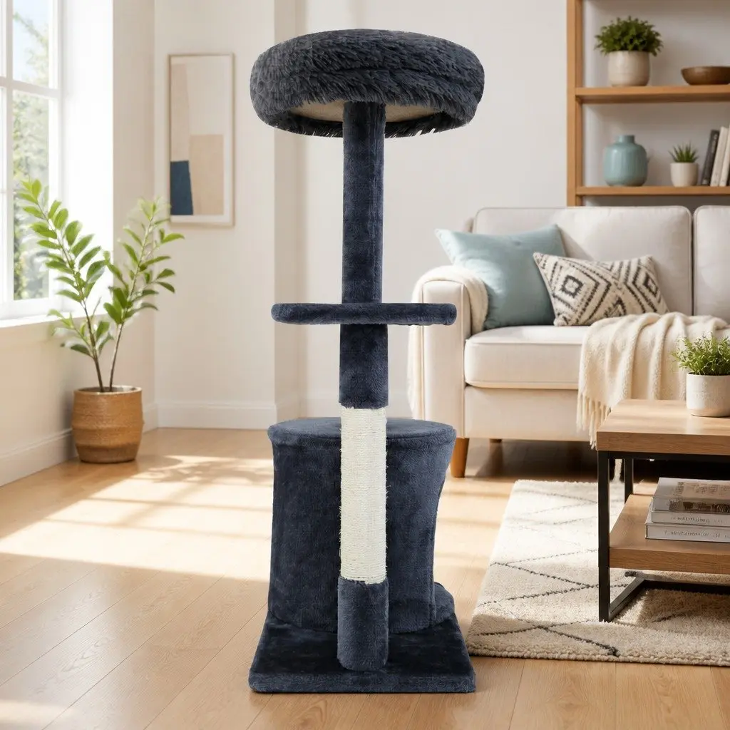 Cat Tree Scratching Post Multi-Level Play Climbing 94cm Grey