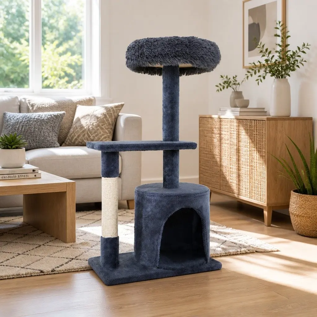 Cat Tree Scratching Post Multi-Level Play Climbing 94cm Grey