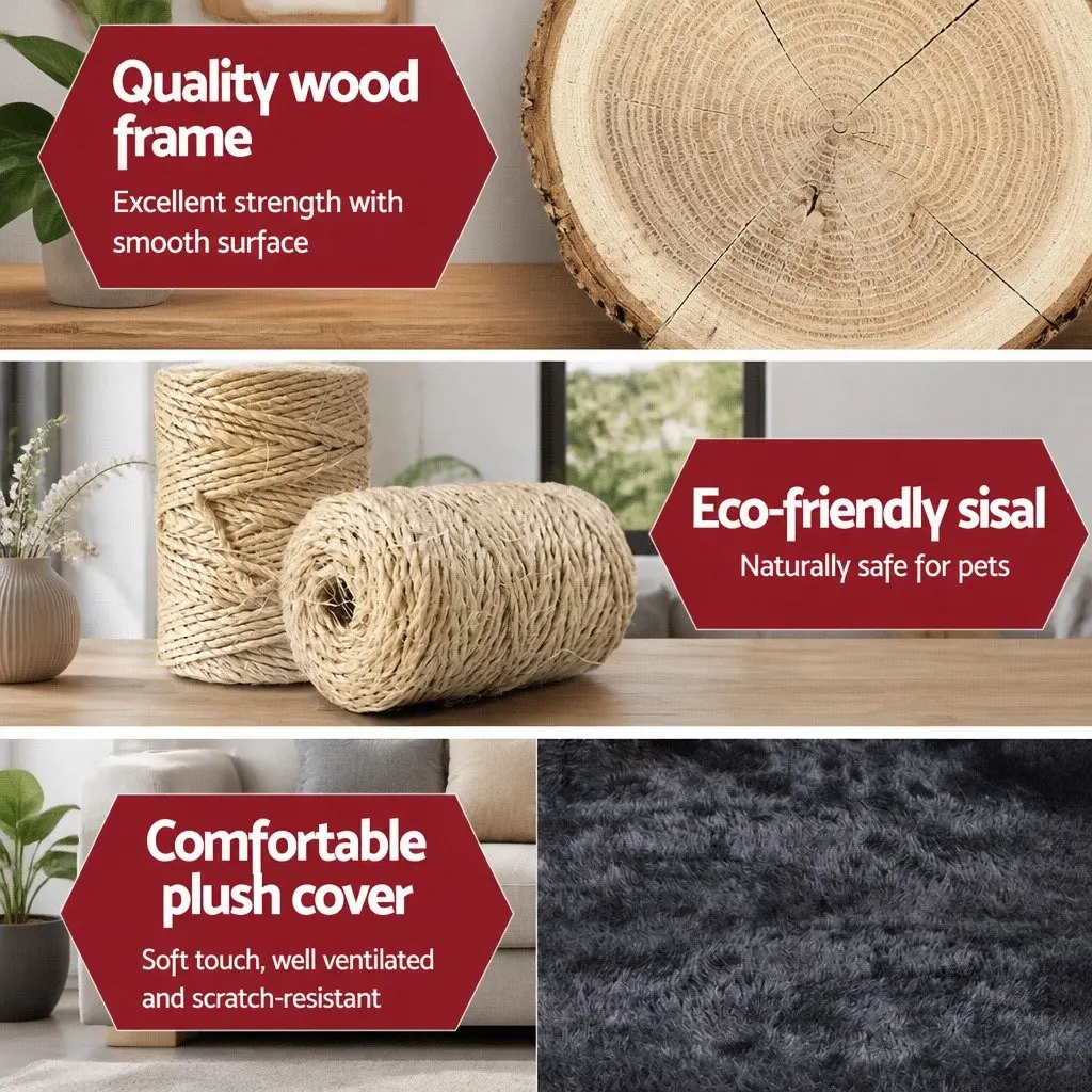 Cat Scratching Post Multi-Level Climbing 184cm Grey