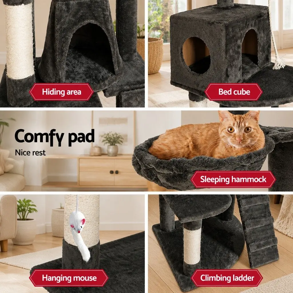 Cat Tree Scratching Post Multi-level 193cm Grey