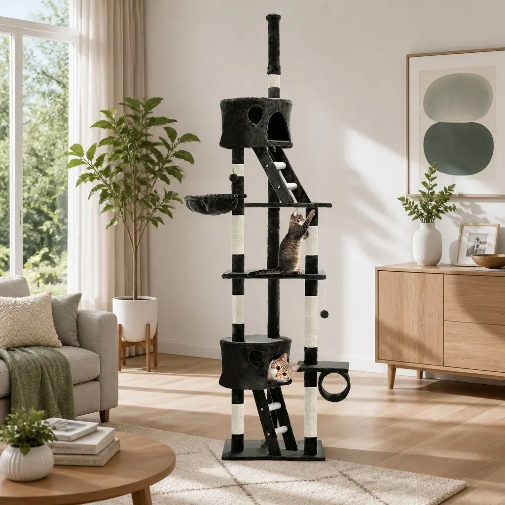 Cat Tree Multi-Level Scratching Post 260cm Grey