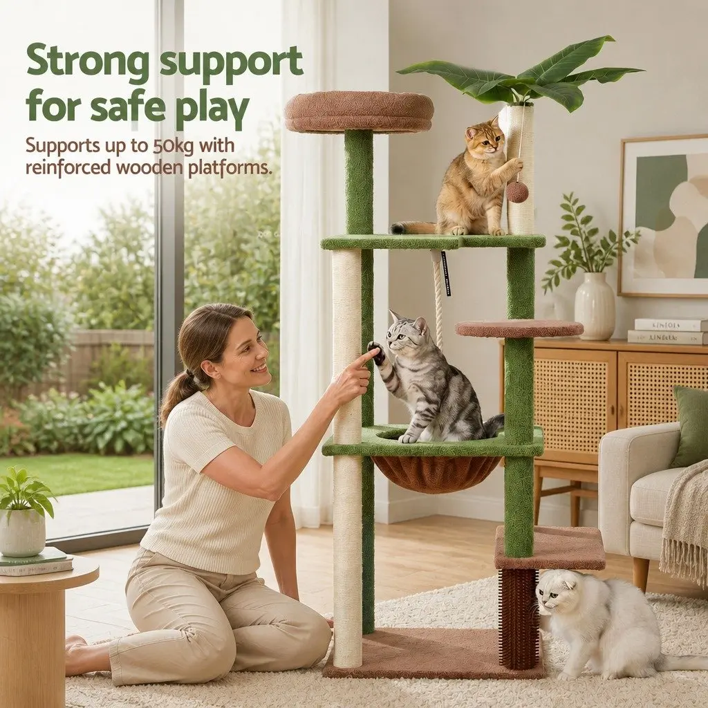 Cat Tree Tower 152cm Multi-Level Scratching Post Jungle Canopy Indoor Climbing