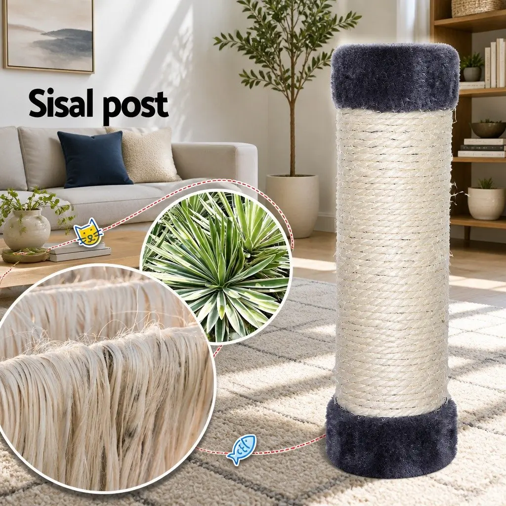 Cat Tree Tower Scratching Post Condo 138cm Grey Multi-Level Climbing House
