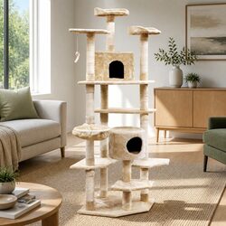 Comforting Cat Tree 203cm with Hammock and Bed Cubes