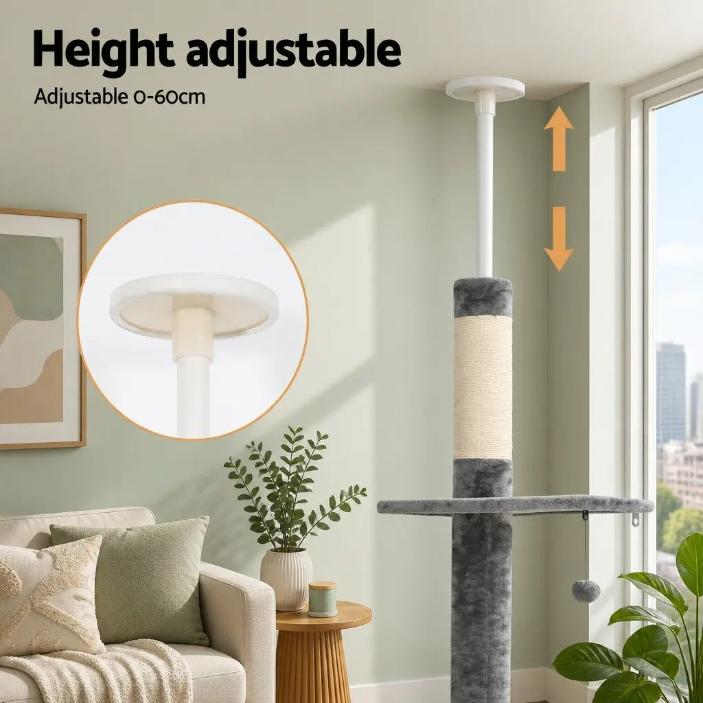 290cm Cat Tree with Plush Cover and Stability