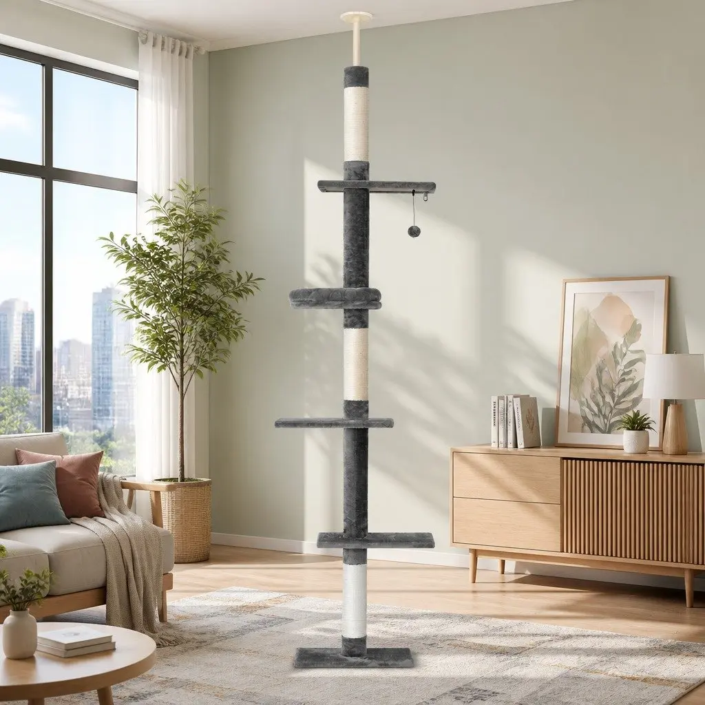 290cm Cat Tree with Plush Cover and Stability
