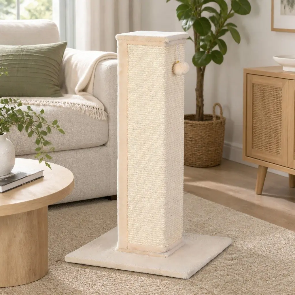 Cat Scratching Post 89cm Tall Climbing Perch Beige