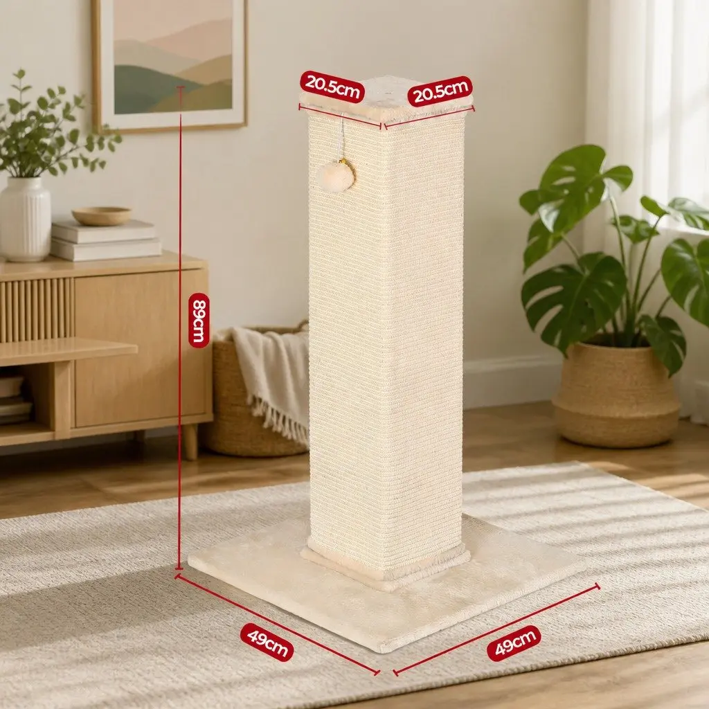Cat Scratching Post 89cm Tall Climbing Perch Beige