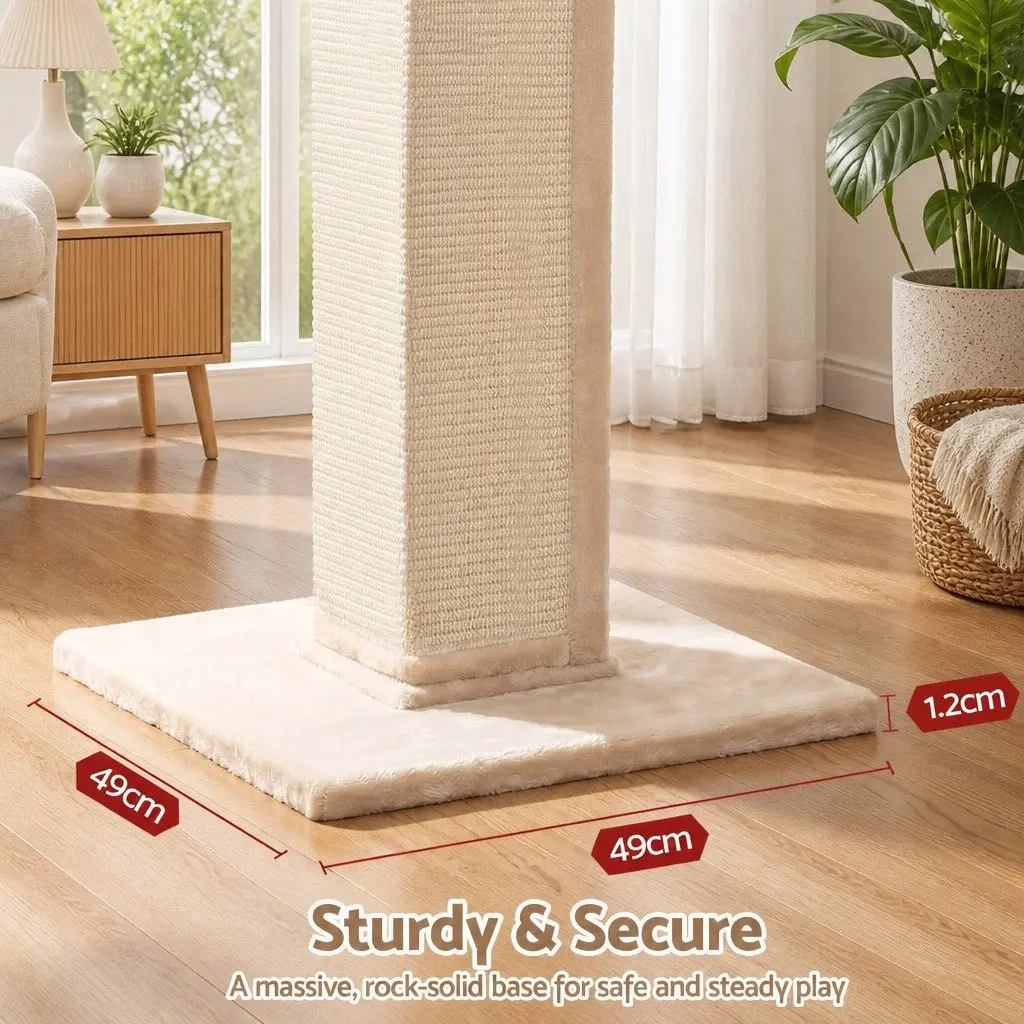 Cat Scratching Post 89cm Tall Climbing Perch Beige