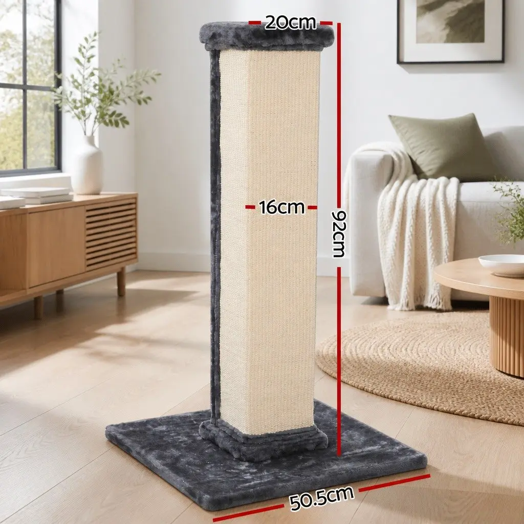 Cat Scratching Post 89cm Tall Sisal Perch Climbing Bed House Grey