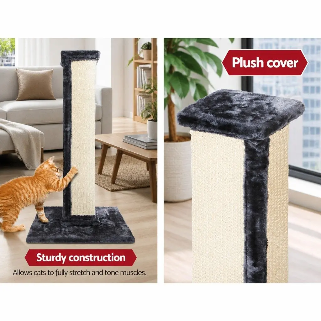 Cat Scratching Post 89cm Tall Sisal Perch Climbing Bed House Grey