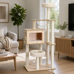 Comfortable and Safe Cat Tree Tower for Indoor Use