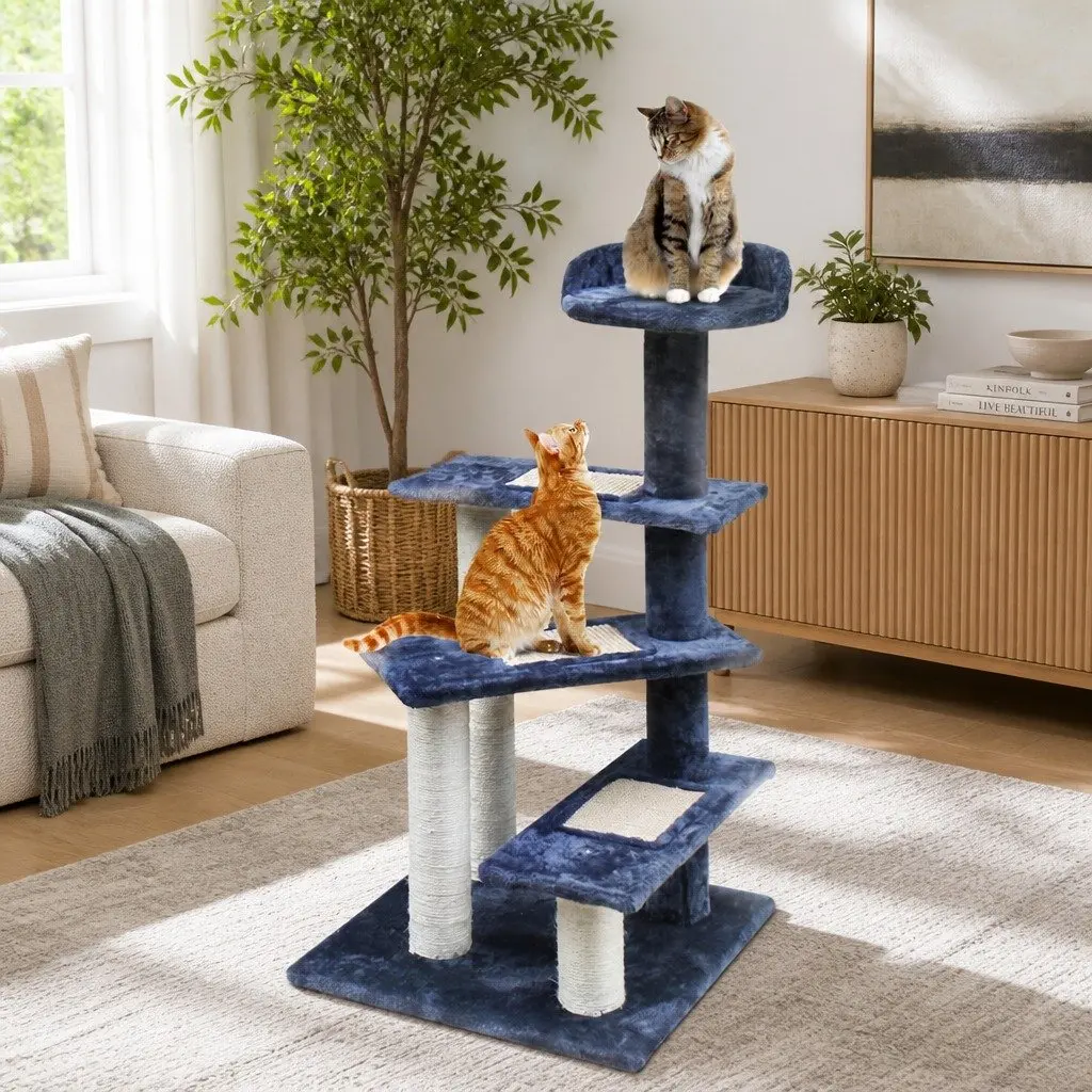 Cat Scratching Post Multi-Level Tower 100cm Dark Grey