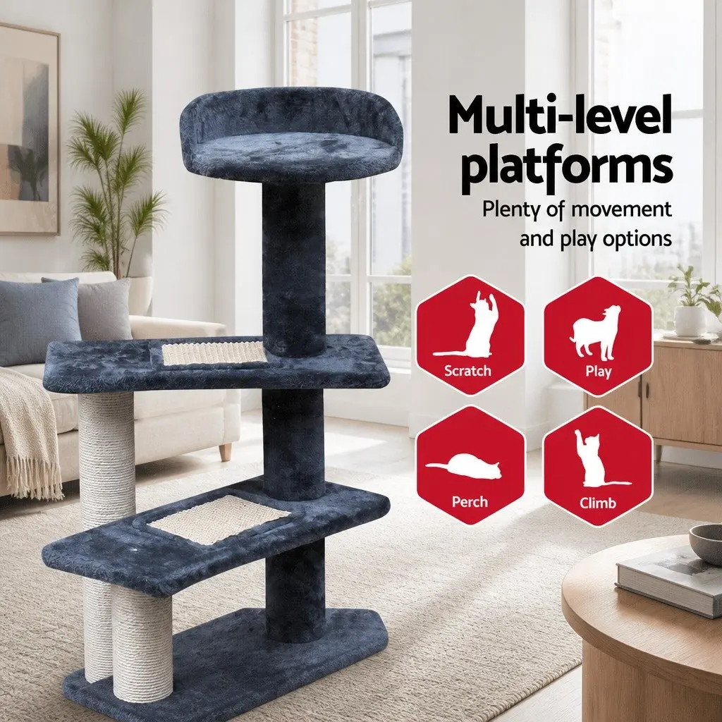 Cat Scratching Post Multi-Level Tower 100cm Dark Grey