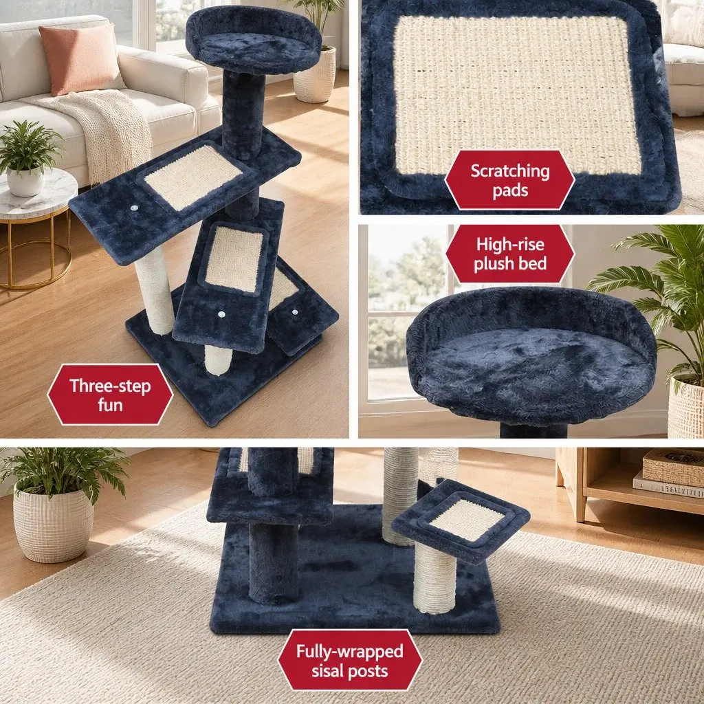 Cat Scratching Post Multi-Level Tower 100cm Dark Grey