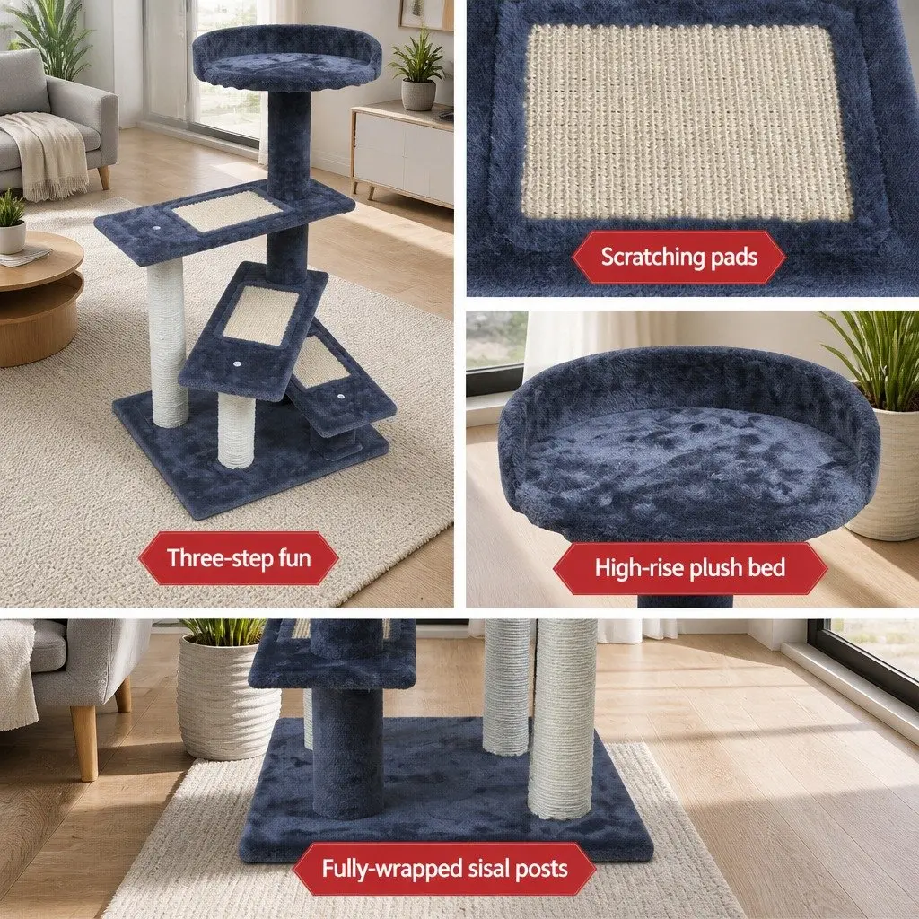 Cat Scratching Post Multi-Level Tower 100cm Dark Grey