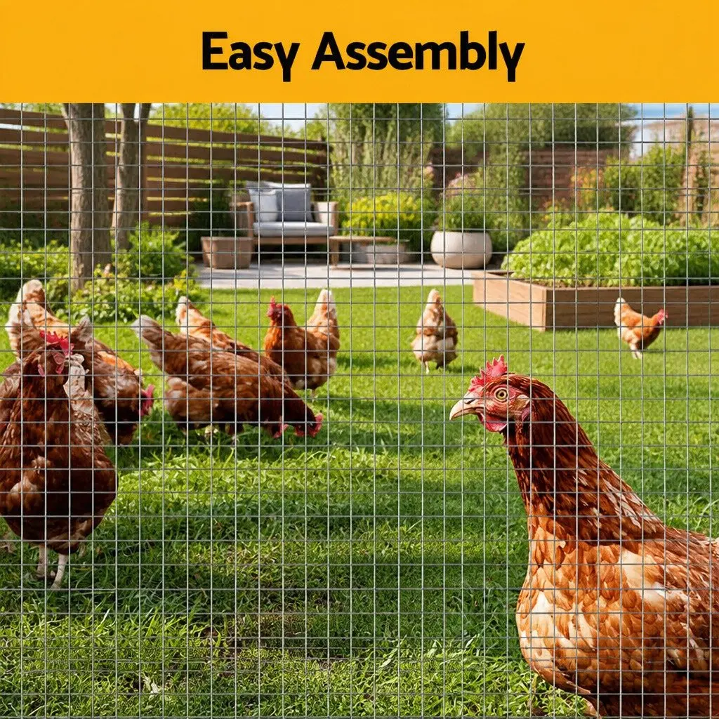 Welded Wire Mesh Poultry Chicken Duck Goose Fence Netting Garden Pet Coop Roll