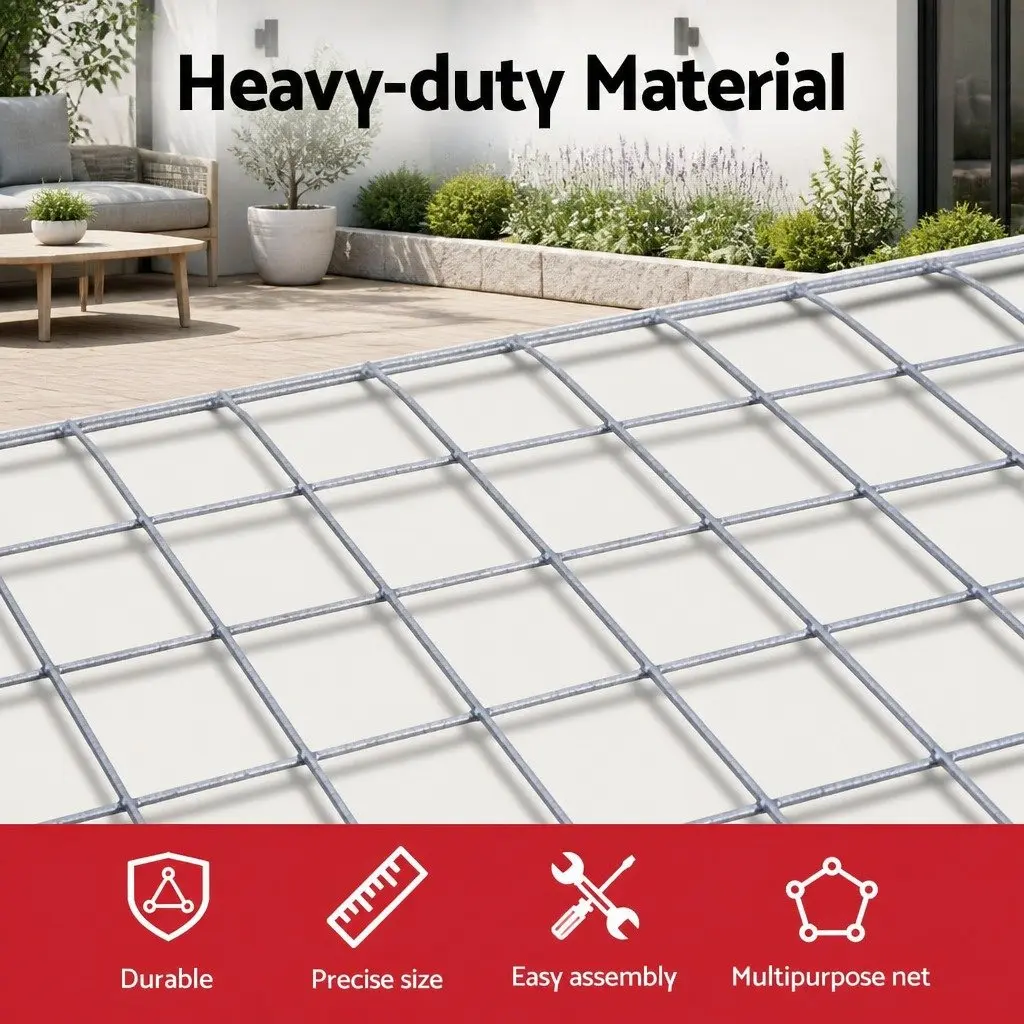 Welded Wire Mesh Poultry Netting Fence 25m x 1.2m Silver for Garden Coops and Farm Use
