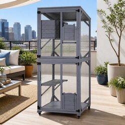 Comfortable Wooden Pet Hutch with Secure Design - 180cm