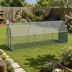 Chicken Coop Cage 3m x 6m x 2m Walk-in Galvanised Steel Frame Poultry Enclosure