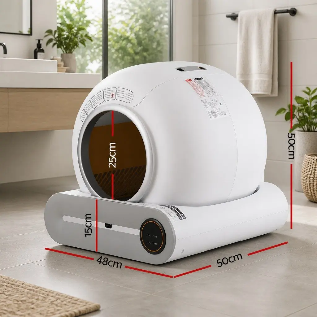 Automatic Cat Litter Box Smart App Control Large 9L Waste Capacity White