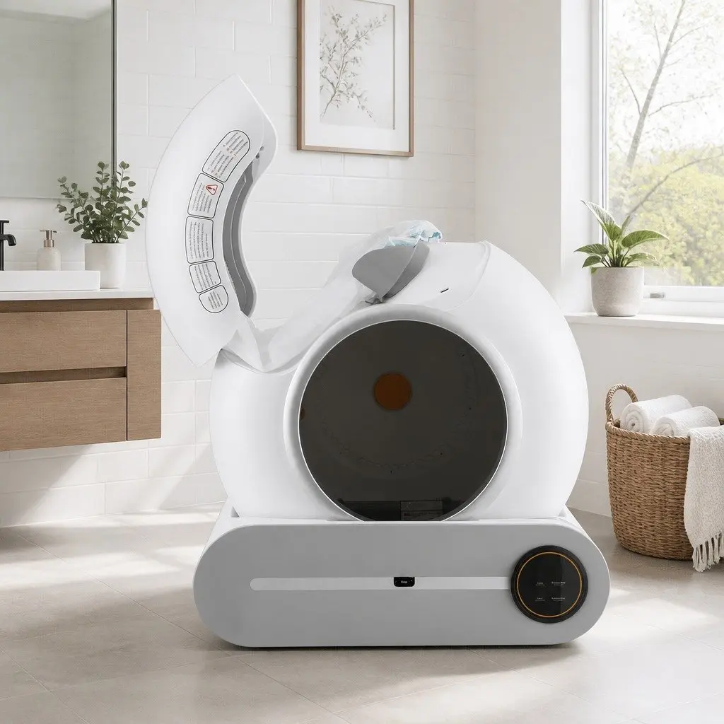 Automatic Cat Litter Box Smart App Control Large 9L Waste Capacity White