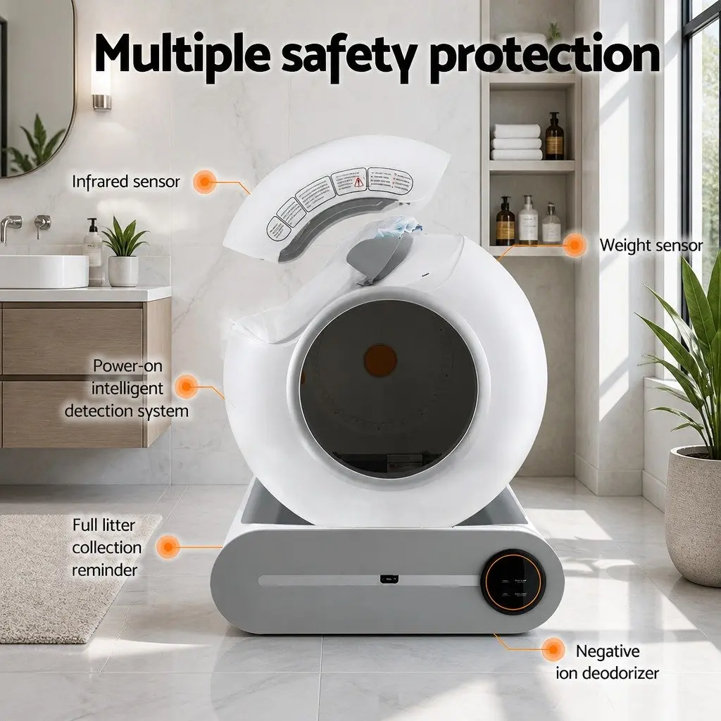 Automatic Cat Litter Box Smart App Control Large 9L Waste Capacity White