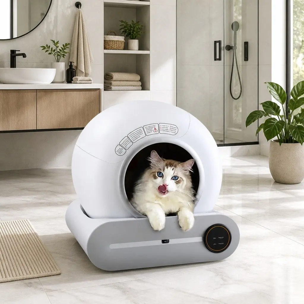 Automatic Cat Litter Box Smart App Control Large 9L Waste Capacity White