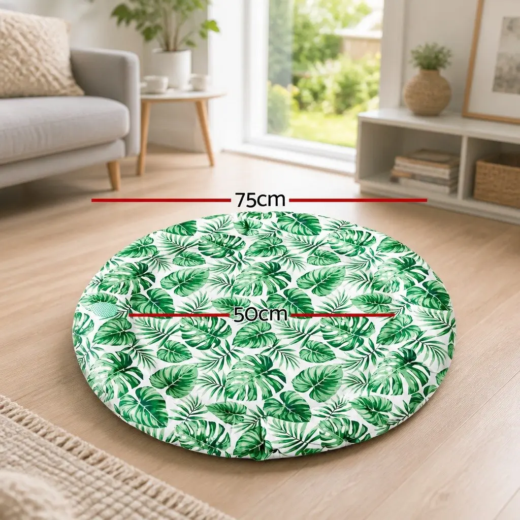 Pet Cooling Mat Self-Cool Round Bed Cushion 50cm Green