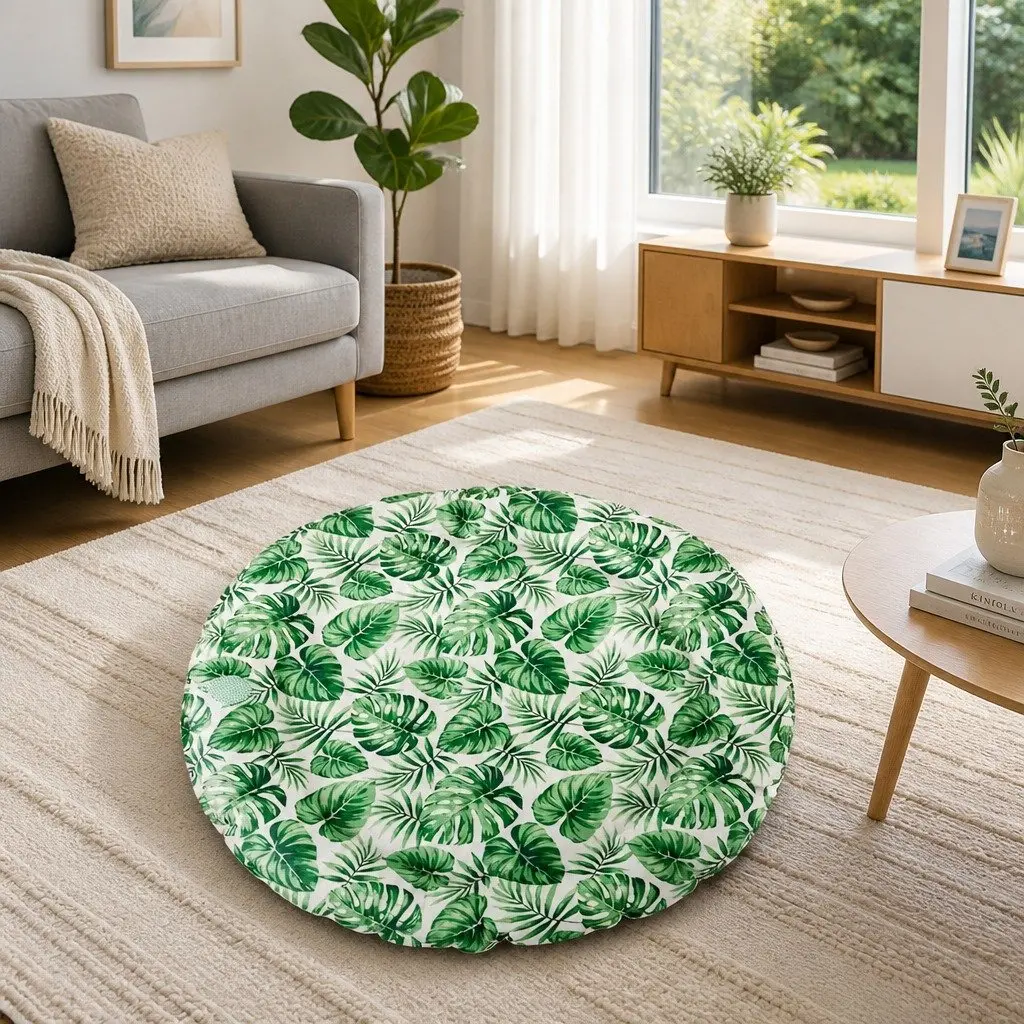 Pet Cooling Mat Self-Cool Round Bed Cushion 50cm Green