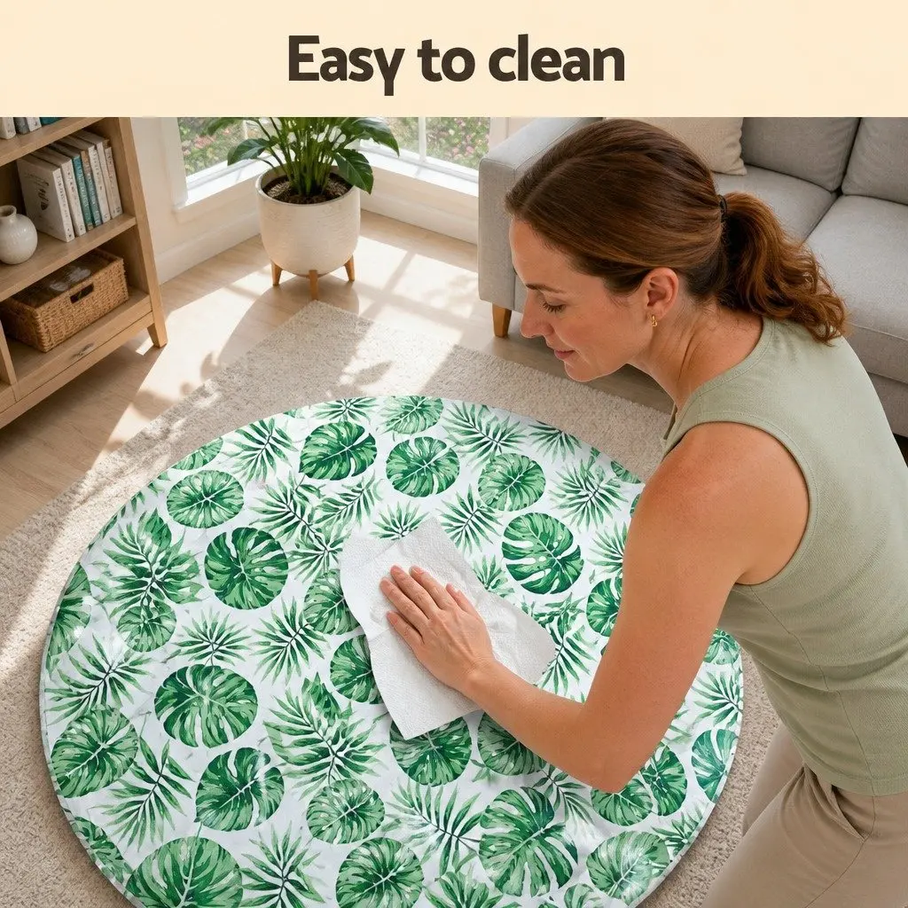 Pet Cooling Mat Self-Cool Round Bed Cushion 50cm Green