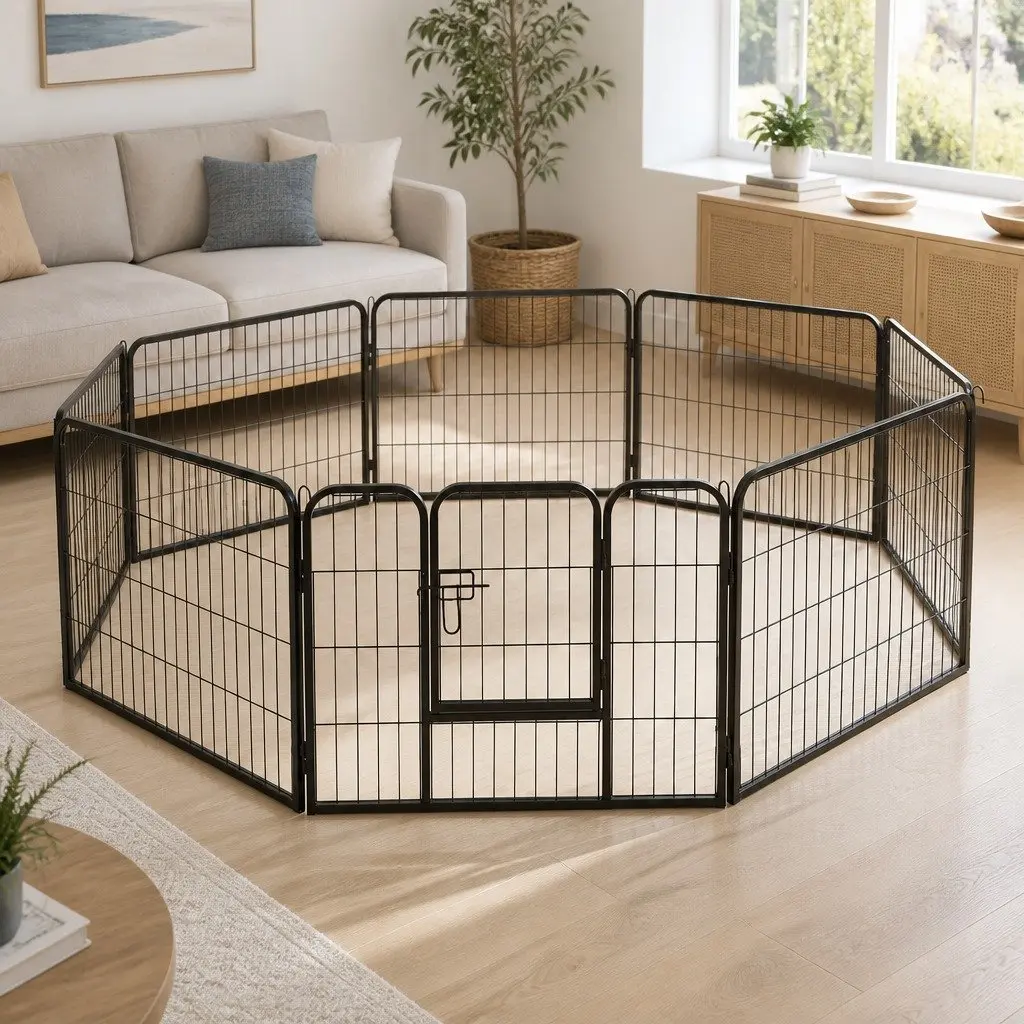 8 Panel Metal Pet Playpen 24" for Safety