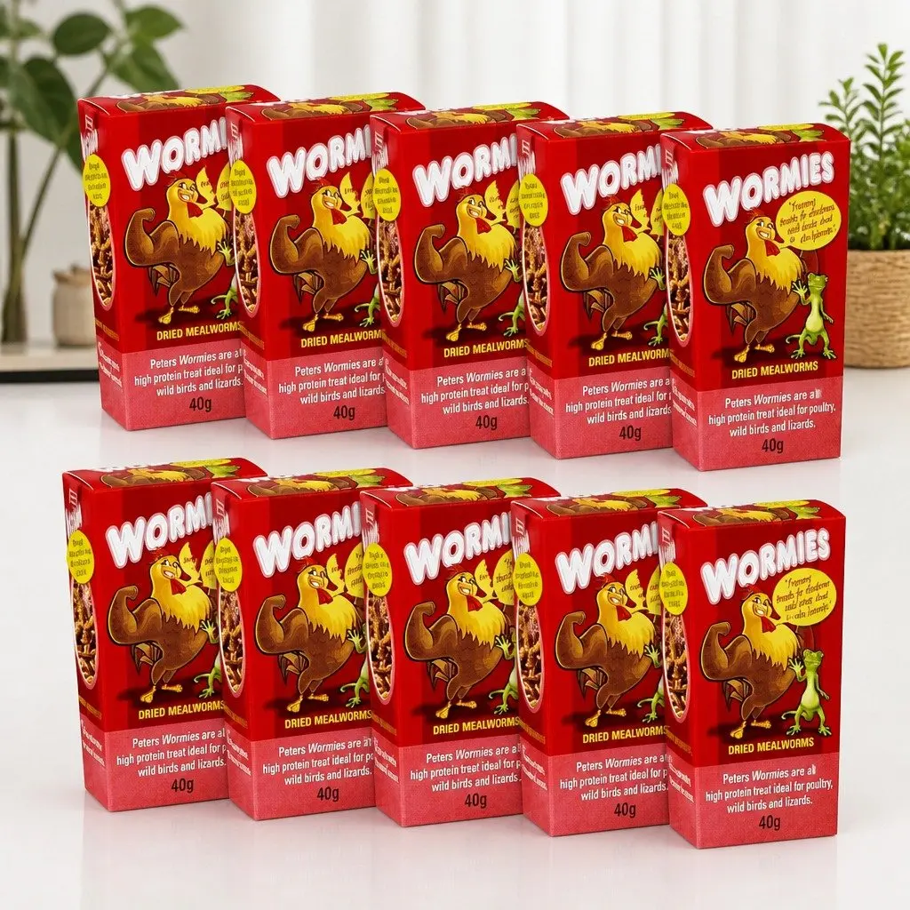 Dried Mealworm Treat Protein Supplement for Poultry Wild Birds Reptiles Fish 40g