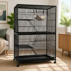 Rabbit Cage Hutch 142cm Height Multi-Level Guinea Pig Ferret Small Animal