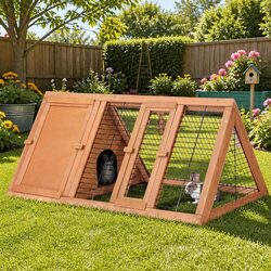 Reliable Rabbit Hutch Chicken Coop with Easy Access 119cm